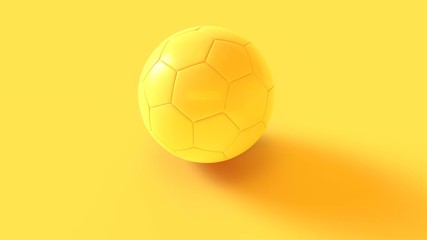 Wall Mural - Yellow Football 360 Turnaround 3d animation,3d illustration 3d rendering