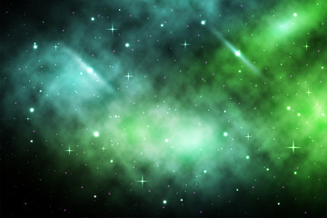 Wall Mural - Space galaxy background with shining stars and nebula, Vector cosmos with colorful milky way, Galaxy at starry night, Vector illustration