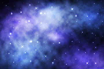 Wall Mural - Space galaxy background with shining stars and nebula, Vector cosmos with colorful milky way, Galaxy at starry night, Vector illustration