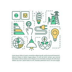 Poster - Energy efficiency concept icon with text. Saving money on electricity. Money economy, sustainability PPT page vector template. Brochure, magazine, booklet design element with linear illustrations