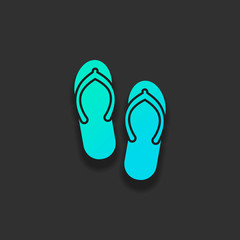 Wall Mural - Beach slippers. Flip flops icon. Colorful logo concept with soft