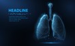 Lung. Abstract vector 3d lungs isolated on blue background. Human health, respiratory system, pneumonia illness, biology science, smoker asthma, healthcare concept.