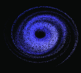 Wall Mural - cosmic nebula, swirl and spiral made of dots and particles.