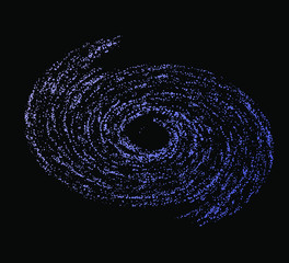 Wall Mural - cosmic nebula, swirl and spiral made of dots and particles.