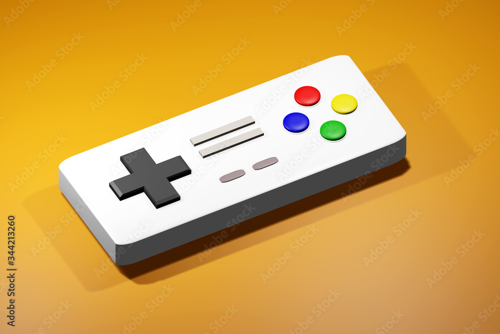 Simple minimalistic retro game controller object, vintage gaming ...