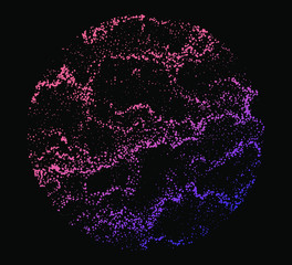 Wall Mural - dotted sphere made with generative art algorithm - perlin gradient simplex noise for texture synthes