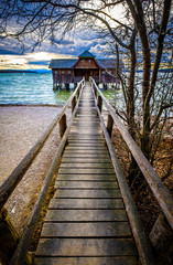 Sticker - old wooden boathouse