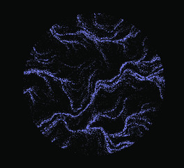 Wall Mural - dotted sphere made with generative art algorithm - perlin gradient simplex noise for texture synthes