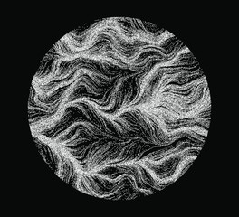 Wall Mural - dotted sphere made with generative art algorithm - perlin gradient simplex noise for texture synthes
