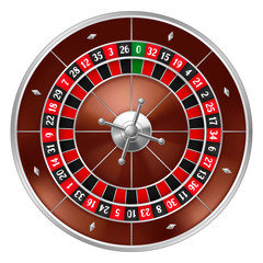 Wall Mural - Realistic casino gambling roulette wheel.