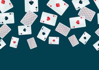 Wall Mural - Background with four aces playing cards suit.