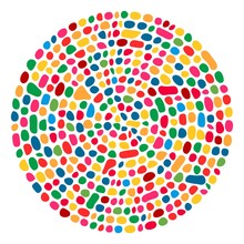 Vector Abstract Colorful Mosaic Round Pattern