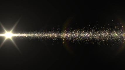 Wall Mural - lens flares and particles space lower thirds 3d illustration background.