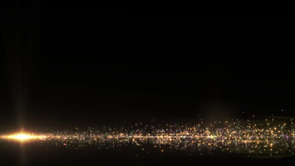 Wall Mural - Lens Flares and Particles space lower thirds 3D illustration background.