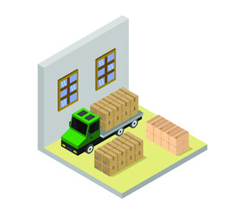 Wall Mural - isometric warehouse