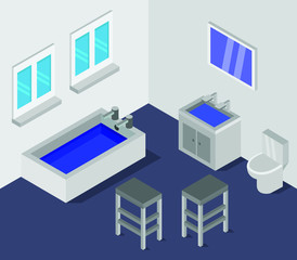 Canvas Print - isometric bathroom