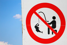 Sign Prohibiting Fishing During The Spawning Period