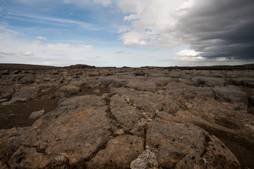 Wall Mural - volcanic landscape water and sky