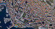 Monaco coast on the Mediterranean sea from the height of a drone flight
