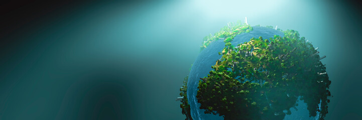 earth globe with trees