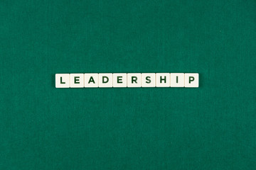 Isolated concept of word leadership written with chips