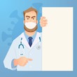 © Visual Content - doctor in mask holding blank signboard