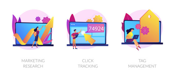 Wall Mural - online analytics icons set. social network business development, strategy building. marketing resear