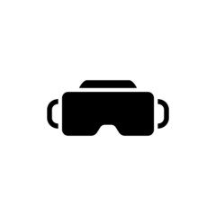 Poster - Vr glasses icon in black solid flat design icon isolated on white background