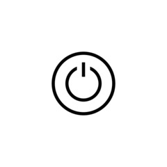 Canvas Print - Power button icon in linear, outline icon isolated on white background