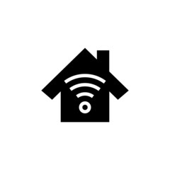 Sticker - Home automation icon in black solid flat design icon isolated on white background