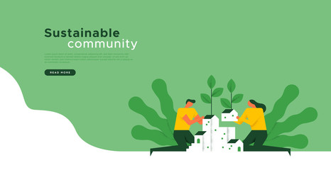 Sustainable community landing web page template