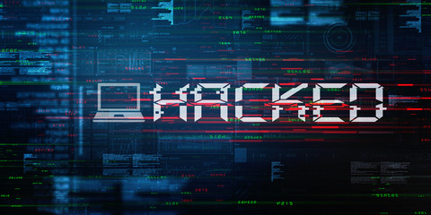 2D illustration Hacked data online code background
