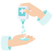 © Quarta - Antiseptic for disinfection. Hand hygiene. Hand washing with soap.