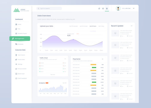 infographic dashboard. ui design with graphs, charts and diagrams. web interface template for busine