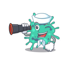 Sticker - A cartoon icon of shigella boydii Sailor with binocular