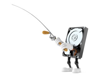 Poster - Hard disk character with fishing rod