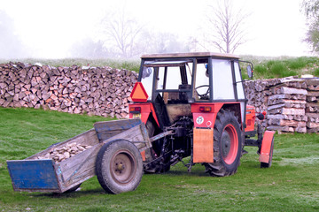 Old red tractor