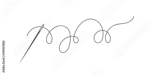 Fotomural Needle and thread silhouette icon vector illustration