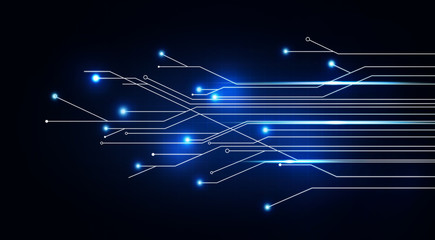 Electronics and technology. Circuit board pattern illustration