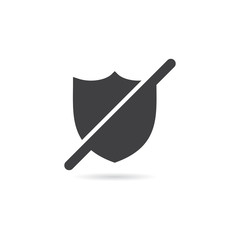 Poster - Vector Isolated No Shield or Protection Icon