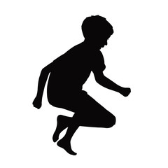 Wall Mural - a boy jumping body silhouette vector