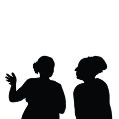 Sticker - women talking heads silhouette vector