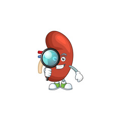 Poster - Smart Detective of right human kidney cartoon character design concept