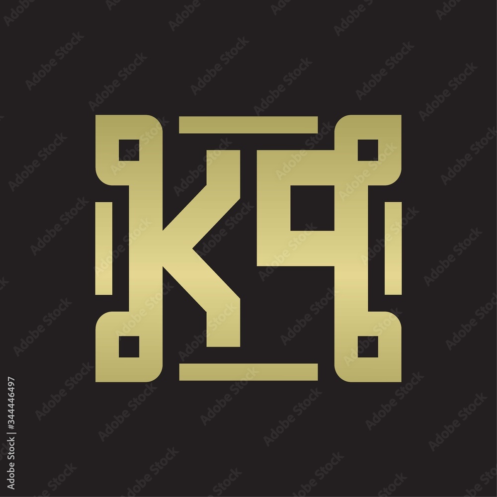 KP Logo monogram with piece line art design template Stock Vector ...