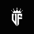 UF logo monogram emblem style with crown shape design template