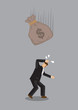 © UncleFredDesign - Crisis Concept illustration - Businessman worried about fall of money currency.