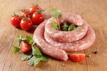 Poster - raw sausage with parsley and tomato