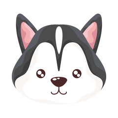 Sticker - head of cute dog on white background