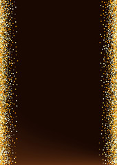 Gold Sparkle Modern Brown Dark Background. Bright 