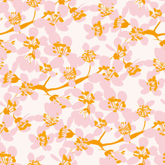 Wall Mural - Cherry spring branch blossom flowers pattern